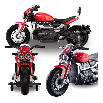 MINI MOTO ELETRICA INFANTIL 6V TRIUMPH ROCKET 3GT VERMELHO - IMPORTWAY