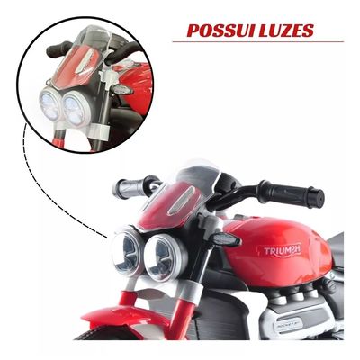 MINI MOTO ELETRICA INFANTIL 6V TRIUMPH ROCKET 3GT VERMELHO - IMPORTWAY