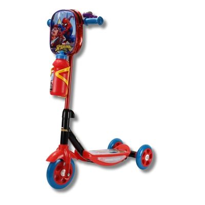 PATINETE INFANTIL C/ MOCHILA, GARRAFINHA, LUZ E SOM HOMEM-ARANHA - BBR TOYS