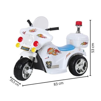 MINI MOTO ELETRICA AMBULANCIA 6V BRANCO (BW006)- IMPORTWAY