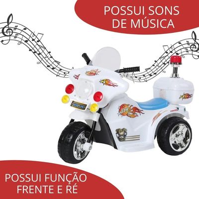 MINI MOTO ELETRICA AMBULANCIA 6V BRANCO (BW006)- IMPORTWAY