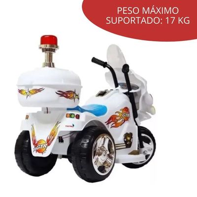 MINI MOTO ELETRICA AMBULANCIA 6V BRANCO (BW006)- IMPORTWAY