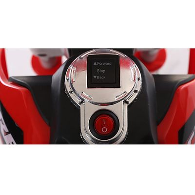 MOTO ELETRICA INFANTIL CROSS COM RODAS DE APOIO VERMELHAO - SHINY TOYS