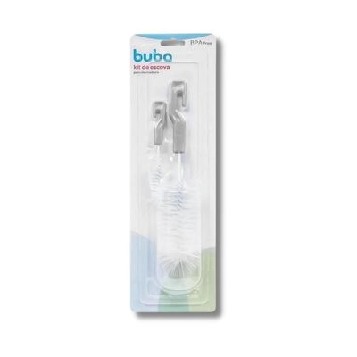 KIT DE ESCOVAS DE MAMADEIRA E BICO CINZA - BUBA