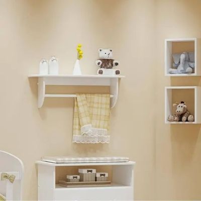 PRATELEIRA COM SUPORTE BRANCO BRILHO - MOVEIS PEROBA