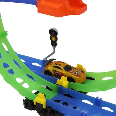 PISTA DE CARRINHO CORRIDA GLOW SPÉED TRACK 52 PEÇAS - ZIPPY TOYS