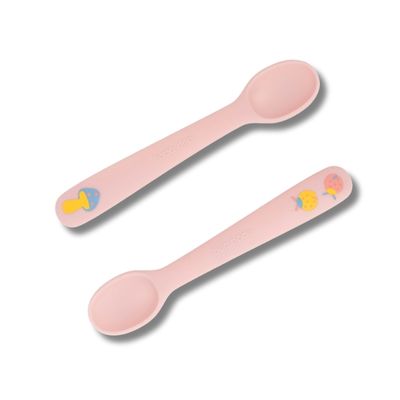 KIT COM DUAS COLHERES SILICONE FADINHA ROSA - BUP BABY