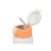 GARRAFA TERMICA INOX 400ML COM CANUDO BEGE/LARANJA - PIMPOLHO