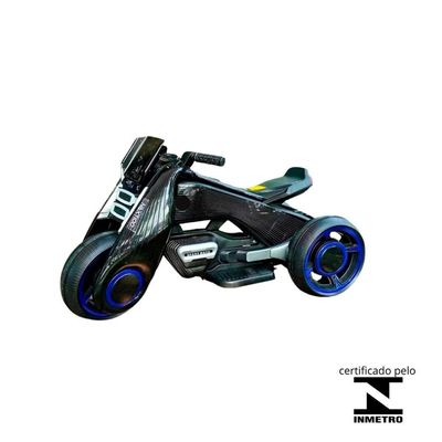 MINI MOTO ELETRICA INFANTIL FUTURISTA 6V PRETA - IMPORTWAY
