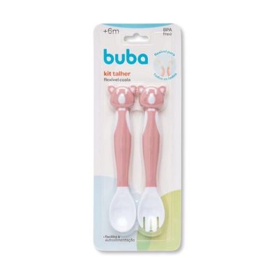 KIT DE TALHERES FLEXIVEIS COALA ROSA - BUBA