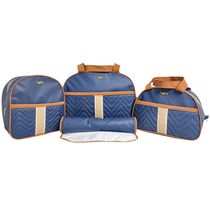KIT BOLSA MOCHILA MATERNIDADE LIBERTY 3 PEÇAS + TROCADOR MARINHO - BONI