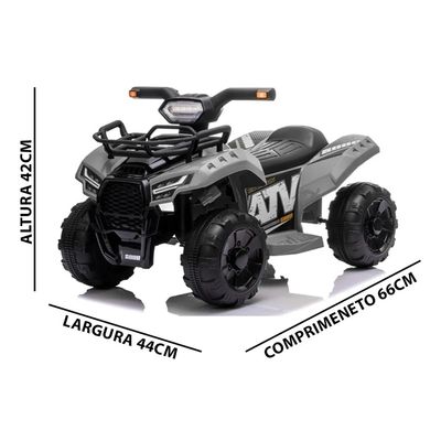 MINI QUADRICICLO ELETRICO INFANTIL 6V CINZA/PRETO - BELFIX