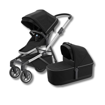 CARRINHO DE BEBE SLEEK C/ MOISES MIDNIGHT BLACK - THULE