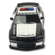 CARRO DE CONTROLE REMOTO POLICIAL PRETO E BRANCO - BBR TOYS