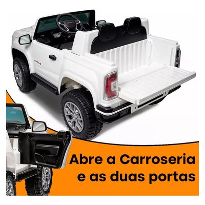 CARRO ELETRICO 2 LUGARES GMC CANYON AT4 12V BRANCO - IMPORTWAY
