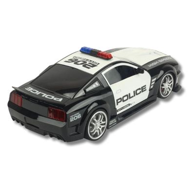 CARRO DE CONTROLE REMOTO POLICIAL PRETO E BRANCO - BBR TOYS