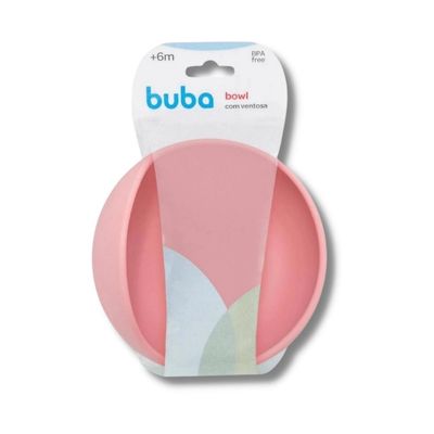BOWL EM SILICONE COM VENTOSA ROSA - BUBA