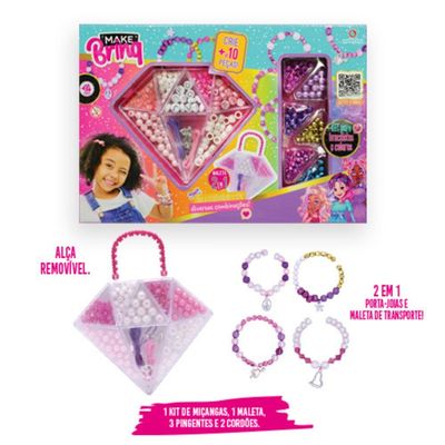 KIT DE MICANGAS PARA BRACELETES E COLAR MAKEBRINQ SORTIDO - POLIBRINQ