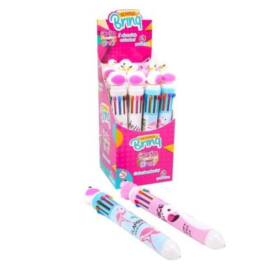 CANETA MULTICOLORIDA 10 EM 1 FLAMINGO - POLIBRINQ