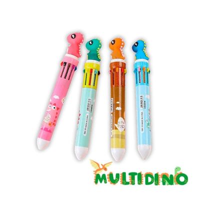 CANETA MULTICOLORIDA 10 EM 1 DINO - POLIBRINQ