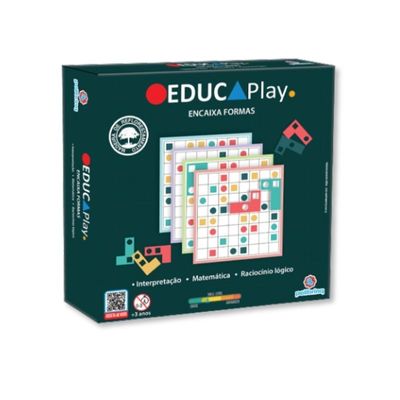 BRINQUEDO EDUCATIVO MADEIRA FORMAS 6 DESAFIOS - POLIBRINQ
