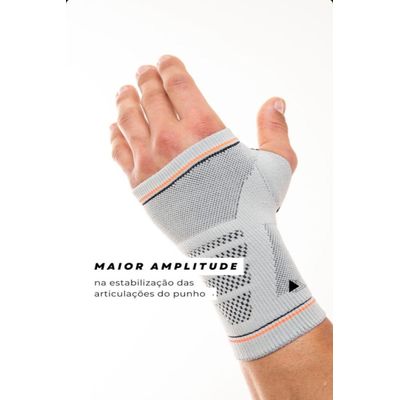 N1 Sport Munhequeira Cinza M Knit 3D com Compressão Graduada