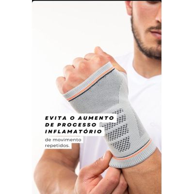 N1 Sport Munhequeira Cinza M Knit 3D com Compressão Graduada