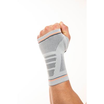 N1 Sport Munhequeira Cinza M Knit 3D com Compressão Graduada