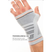 N1 Sport Munhequeira Cinza P Knit 3D com Compressão Graduada