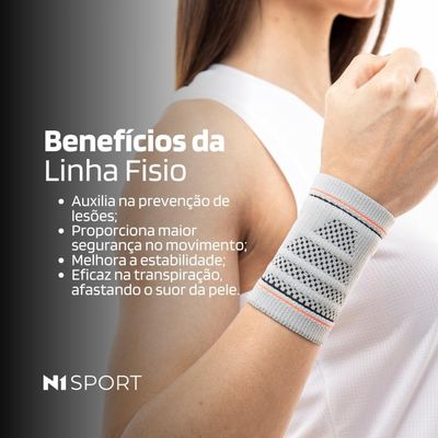 N1 Sport Protetor de Punho Training Cinza P Knit 3D com Comp