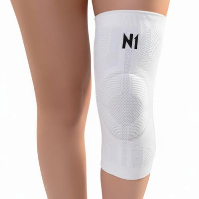 N1 Sport Joelheira Linha PRÓ Branca Tamanho M com Compressão