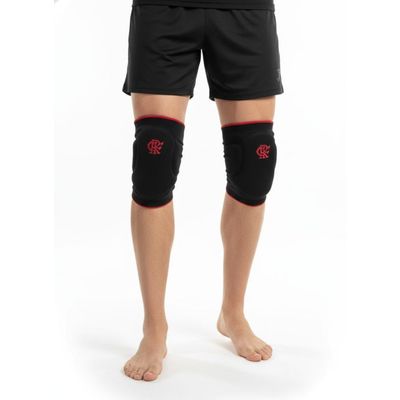 Joelheira Slide Flamengo Preta Vermelha P Knit 3D Espuma 12M