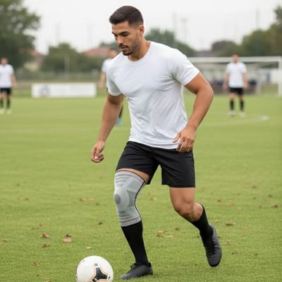Joelheira Training Cinza M Knit 3D N1 Sport Compressão Alívi
