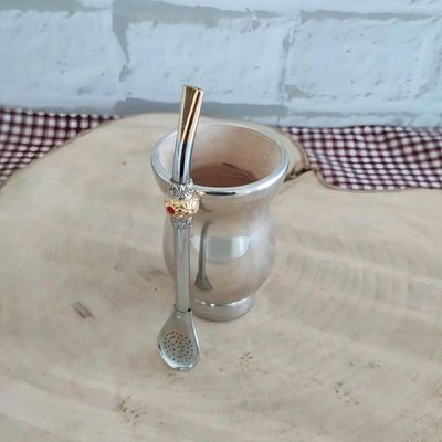 Cuia E Bomba Metal Chimarrão Mate Terere Mini Para Criança Inox