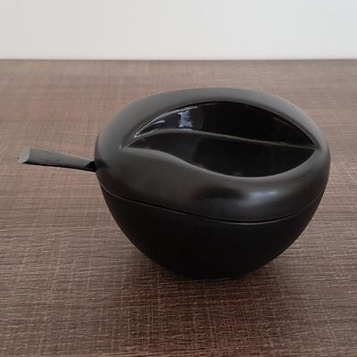 Açucareiro Plástico De Mesa Porta Açúcar 300ml Com Colher UZ Preto