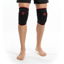Joelheira Slide Flamengo Preta Vermelha Pp Knit 3D Espuma 12