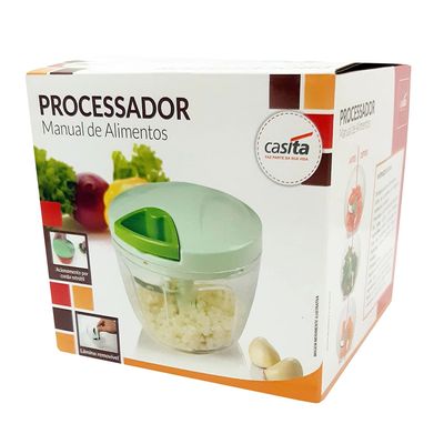 Mini Processador de Alimentos Manual Casita com 3 Lâminas 650ml UNICA