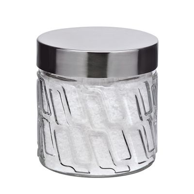 Pote de Vidro Euro Home com Tampa Inox Mosaico 0,5L