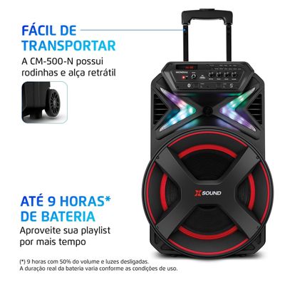 Caixa de Som Amplificada Mondial XSound CM-500-N 500W RMS