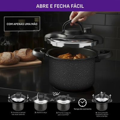 Panela de Pressão Rochedo Clipso 4,5 litros Stone Pro