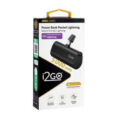 Power Bank i2GO PROBAT020 5000mAh Lightning Preto