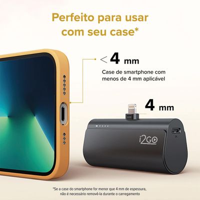 Power Bank i2GO PROBAT020 5000mAh Lightning Preto