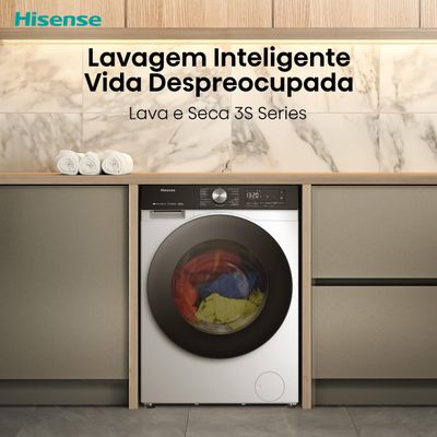 Lava e Seca Hisense 12kg/8kg WD3S12 Connect Wi-Fi Inverter Branca Branco / 110