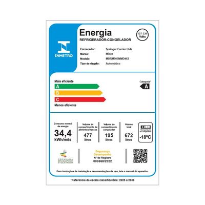 Geladeira Frost Free Multidoor Midea RM905 672L Inverter