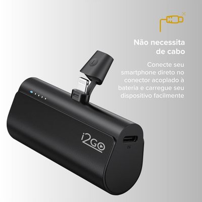 Power Bank i2GO PROBAT020 5000mAh Lightning Preto