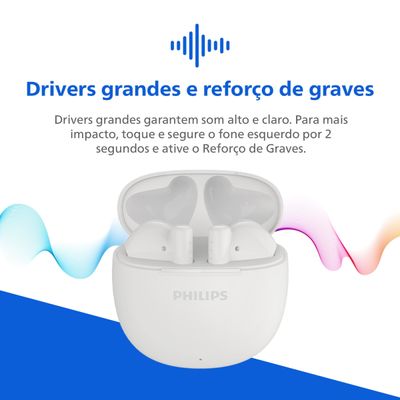 Fone de Ouvido Philips TAT1139WT/00 Bluetooth TWS