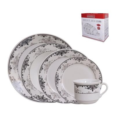 Aparelho de Jantar 20 peças Hauskraft Liliana em Porcelana