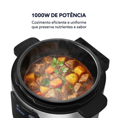Panela de Pressão Elétrica Oster OPAN930 5,7L Inox Preto / 220