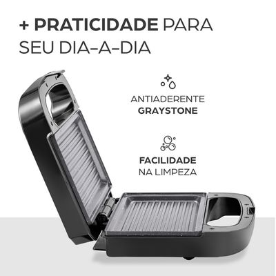 Sanduicheira Grill WAP WS750 750W Antiaderente Preto / 220