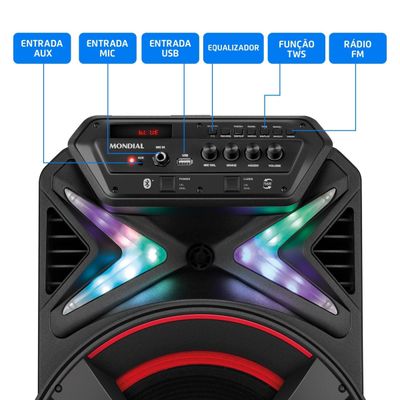 Caixa de Som Amplificada Mondial XSound CM-500-N